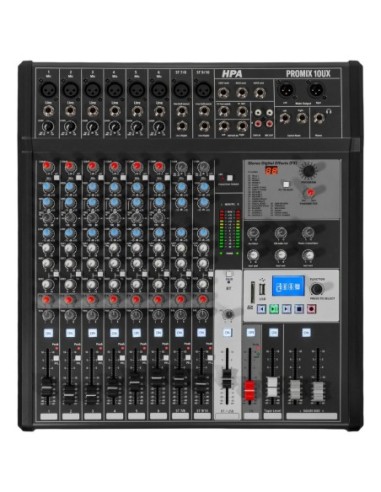 HPA PROMIX 10 UX – Console de mixage analogique 10 canaux avec USB, Bluetooth et DSP 24 effets – photo complémentaire 1