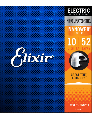 ELIXIR CEL 12077 – Jeu de cordes Light Heavy 10-13-17-32-42-52 pour guitares électriques – photo complémentaire 1