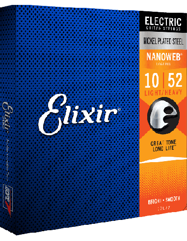 ELIXIR CEL 12077 – Jeu de cordes Light Heavy 10-13-17-32-42-52 pour guitares électriques