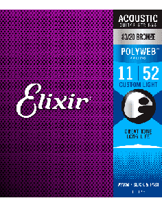 ELIXIR CEL 11025 JEUX – Custom Light polyweb 11-15-22-32-42-52 - Cordes pour guitare acoustique 2