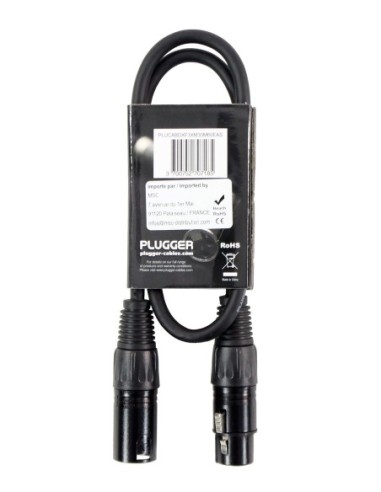 PLUGGER – EASY CÂBLE DMX XLR FEMELLE 3B - XLR MÂLE 5B 0.30M – photo complémentaire 1