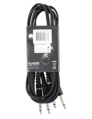PLUGGER – Câble Bretelle Jack Mâle Mono 6.35mm - Jack Mâle Mono 6.35mm longueur 1.50m – photo complémentaire 4
