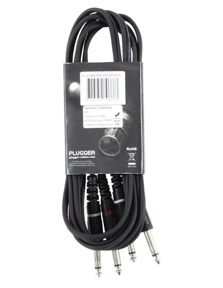PLUGGER – Câble Bretelle Jack Mâle Mono 6.35mm - Jack Mâle Mono 6.35mm longueur 1.50m – photo complémentaire 4