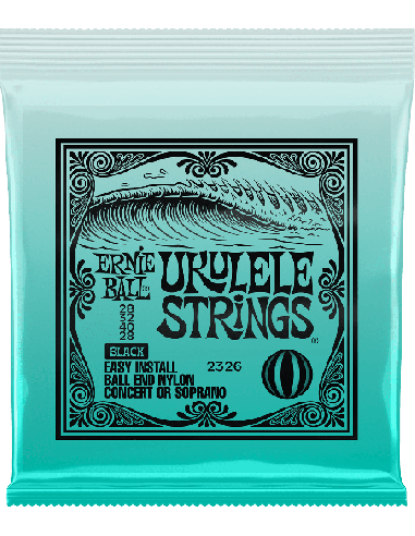 ERNIE BALL – CEB 2326 Jeux - Nylon noir à boule 28-32-40-28 pour ukulélé