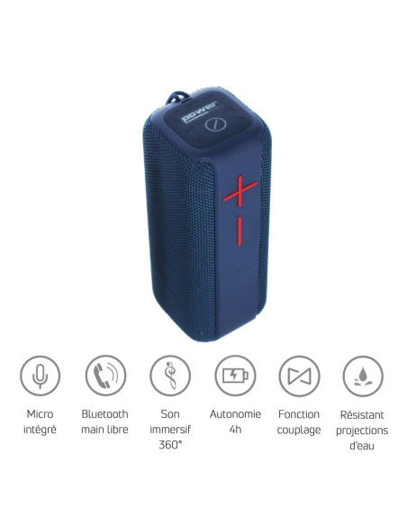 POWER ACOUSTICS GETONE 40 BLUE – Enceinte Nomade Bluetooth Compacte - Couleur Bleue – photo complémentaire 1
