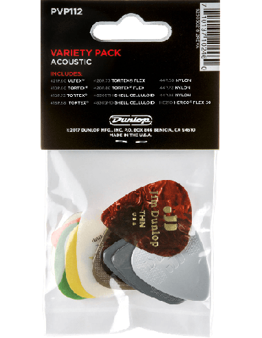 DUNLOP PVP112 – Médiator variety Pack Acoustic sachet de 12 – photo complémentaire 1