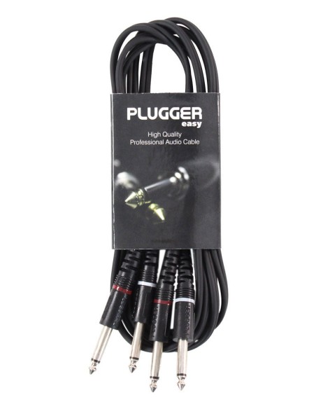 PLUGGER – Câble Bretelle Jack Mâle Mono 6.35mm - Jack Mâle Mono 6.35mm longueur 3m – photo complémentaire 3