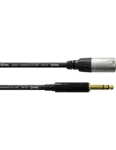 Cordial CFM 1.5 MV – Câble XLR mâle vers jack 6,35 mm stéréo mâle, 1,5 m