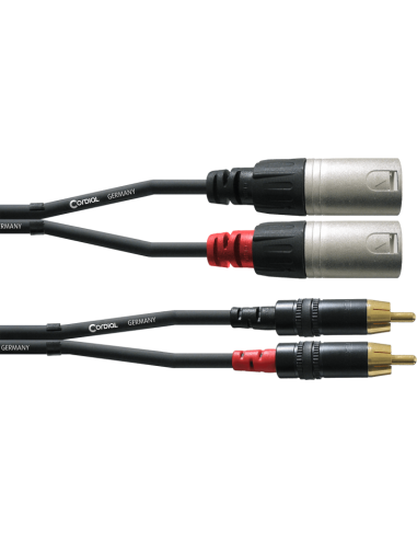 Cordial CFU 1.5 MC – Câble 2 RCA mâles vers 2 XLR mâles, 1,5 m