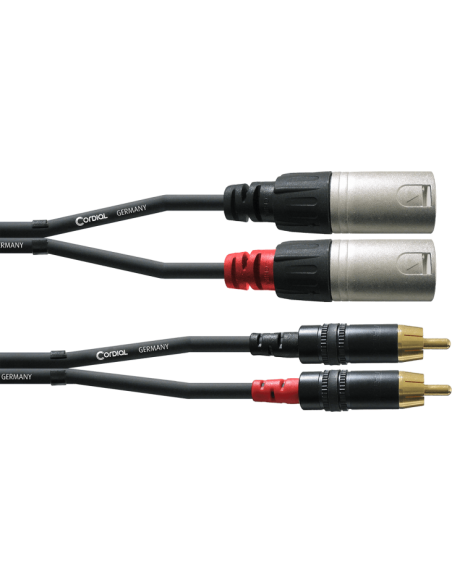 Cordial CFU 1.5 MC – Câble 2 RCA mâles vers 2 XLR mâles, 1,5 m