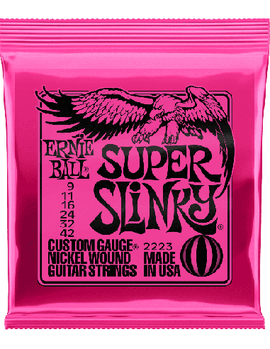 ERNIE BALL – CEB 2223 Jeux - Super slinky 09-11-16-24w-32-42 pour guitare électrique