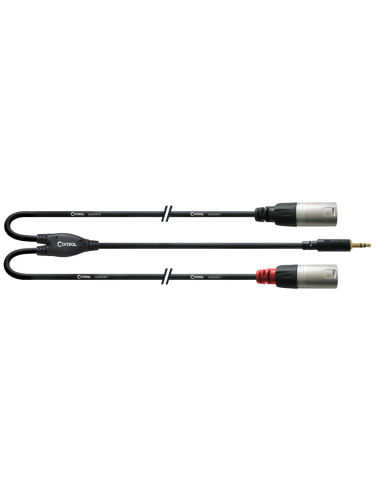 Cordial CFY 1.5 WMM-LONG – Câble en Y mini-jack 3,5 mm stéréo vers 2 XLR mâles, 1,5 m
