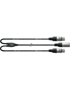 Cordial CFY 0.3 MFF – Câble en Y XLR mâle vers 2 XLR femelles, 0,3 m