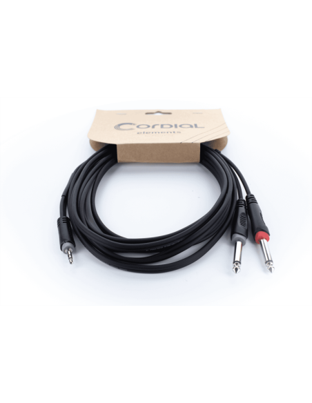 Cordial EY 1.5 WPP – Câble en Y mini-jack 3,5 mm stéréo vers 2 jacks 6,35 mm mono, 1,5 m - vue 3
