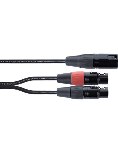 Cordial EY 0.3 MFF – Câble en Y XLR mâle vers 2 XLR femelles 03 m