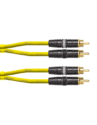 Cordial DJ-RCA 1.5 Y – Câble DJ 2 RCA mâles vers 2 RCA mâles jaune, 1,5 m