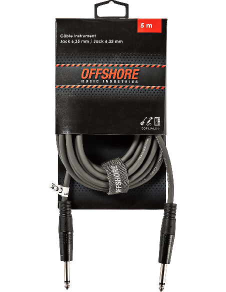 Offshore IJACK-5 - Câble jack 635 mm mono mâle vers mâle 5 m