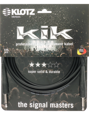Klotz KIK6.0PPSW - Câble instrument jack 635 mm mono mâle vers mâle 6 m