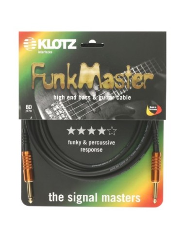 Klotz TM-0300 FunkMaster - Câble instrument jack 635 mm pour basse 3 m