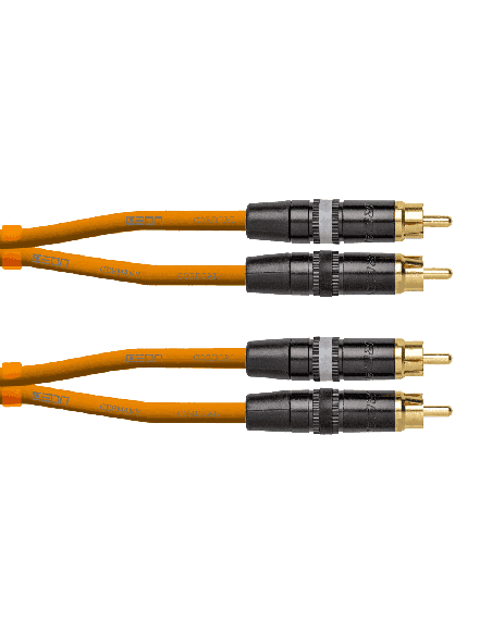 Cordial DJ-RCA 1.5 O - Câble DJ 2 RCA mâles vers 2 RCA mâles orange 15 m