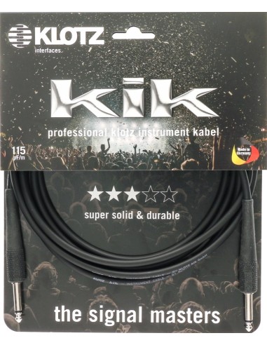 Klotz KIK3.0PPSW - Câble instrument jack 6,35 mm mono mâle vers mâle 3 m
