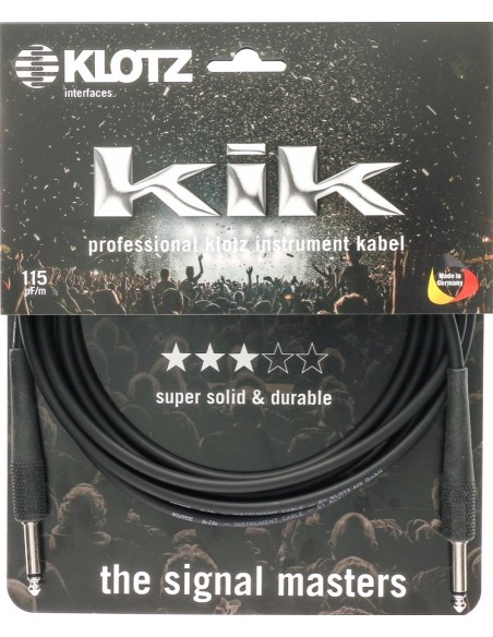 Klotz KIK3.0PPSW - Câble instrument jack 6,35 mm mono mâle vers mâle 3 m
