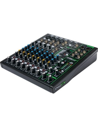 Mackie ProFX10v3 – Vue de trois quarts des commandes