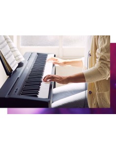 Yamaha P-45B – Vue du dessus du piano noir 2