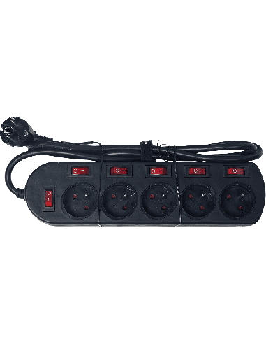 Algam Lighting MULTI-55S - Multiprise 5 prises avec interrupteurs général et ind – vue 1