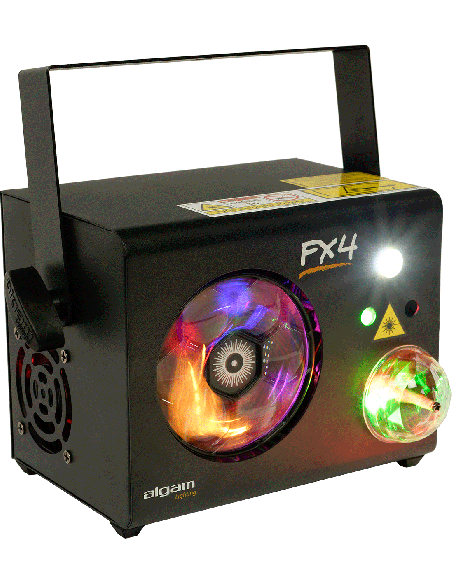 ALGAM LIGHTING FX-4 - Projecteur à effets 4-en-1 roue de gobos LED