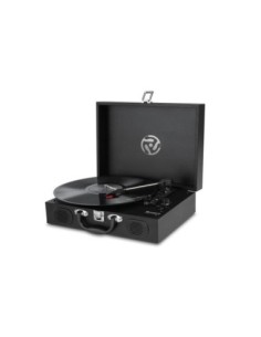 Numark PT01 Touring – Platine vinyle portable avec haut-parleurs – vue de trois quarts