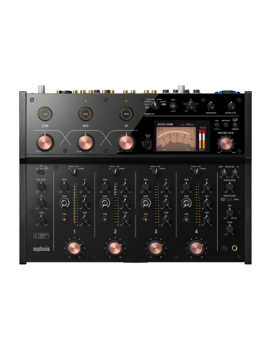 AlphaTheta Euphonia – Table de mixage DJ rotative professionnelle 4 voies – vue du dessus