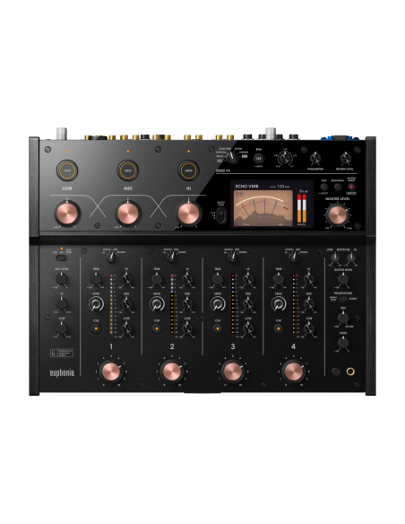 AlphaTheta Euphonia – Table de mixage DJ rotative professionnelle 4 voies – vue du dessus
