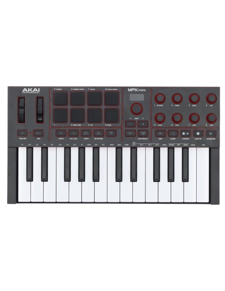 AKAI Professional - MPKMINI4-B – Clavier maître 25 touches  8 pads  8 encodeurs  noir – vue principale