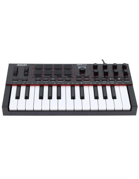AKAI Professional - MPKMINI4-B – Clavier maître 25 touches  8 pads  8 encodeurs  noir – vue détaillée