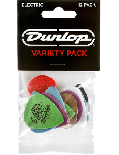 DUNLOP PVP113 – Assortiment de 12 médiators Electric Variety Pack – vue principale
