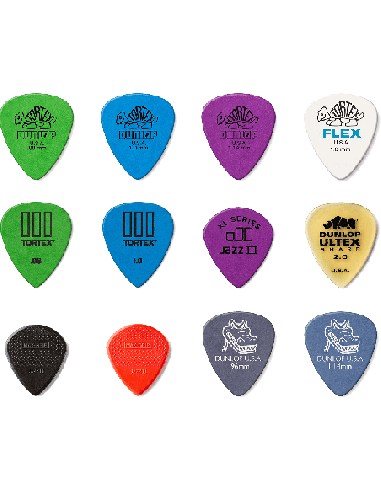 DUNLOP PVP113 – Assortiment de 12 médiators Electric Variety Pack – vue détaillée