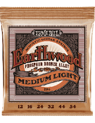 ERNIE BALL 2146 – Cordes acoustiques Earthwood Medium Light 12-54 – vue principale