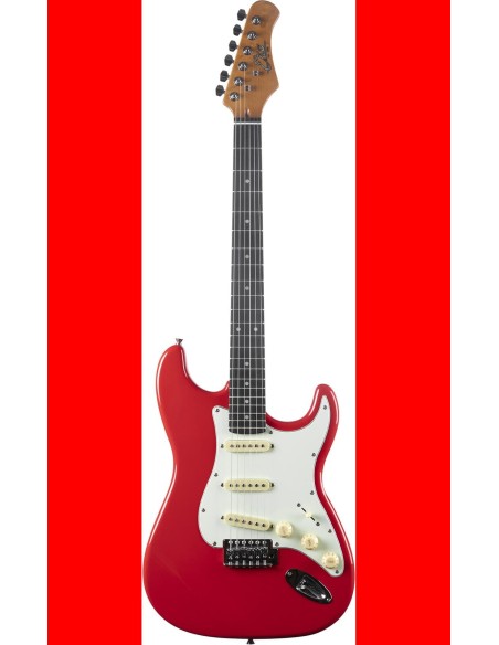 EKO ST300 FIESTA RED – Guitare électrique type Strat – vue alternative