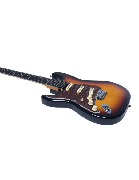 EKO ST300 SUNBURST LH – Guitare électrique gaucher type Strat – vue arrière