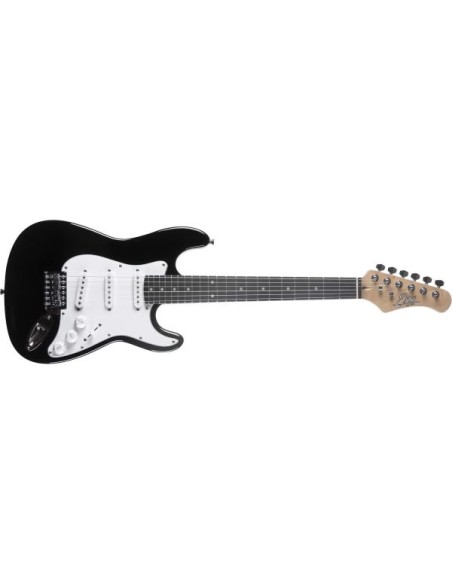 EKO ST100-3/4-BLK - Guitare électrique type Strat format 3/4 noire