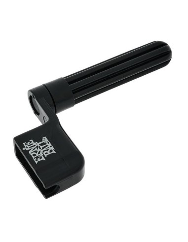 Ernie Ball 4119 Pegwinder noir – vue en trois-quarts de la manivelle, de la poignée et de l’encoche pour cheville