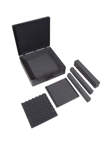 Walkasse W-MIXECASE-XL – flight case ouvert avec ses éléments de mousse amovibles présentés séparément