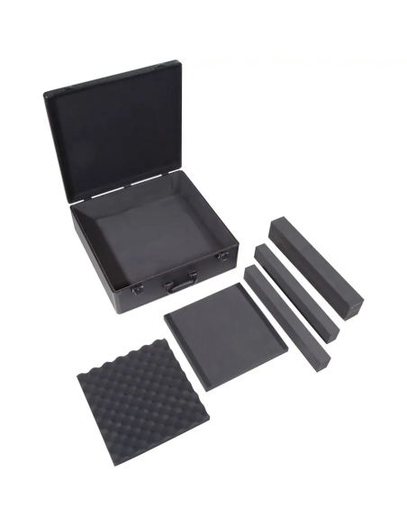 Walkasse W-MIXECASE-XL – flight case ouvert avec ses éléments de mousse amovibles présentés séparément