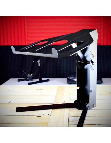Quiklok LPH005 – support déployé sur une table, vue de profil du plateau incliné