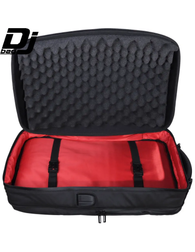 DJBAG Hard Backpack – compartiment principal ouvert avec mousse de protection et sangles de maintien