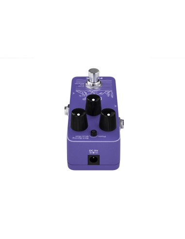 NUX Damp Reverb – vue arrière avec alimentation 9 V et réglages