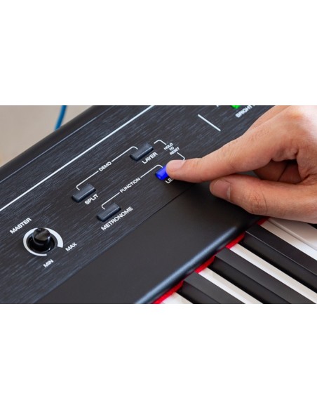 Alesis Concert – détail des boutons Split, Layer, métronome et Lesson