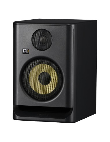 KRK Rokit RP5 G5 – vue de trois-quarts avec grilles de protection
