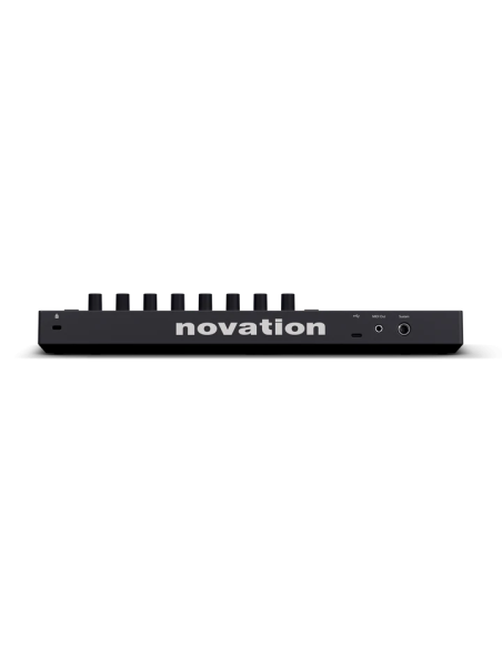 Novation Launchkey Mini 25 MK4 – panneau arrière avec ports USB, MIDI et pédale